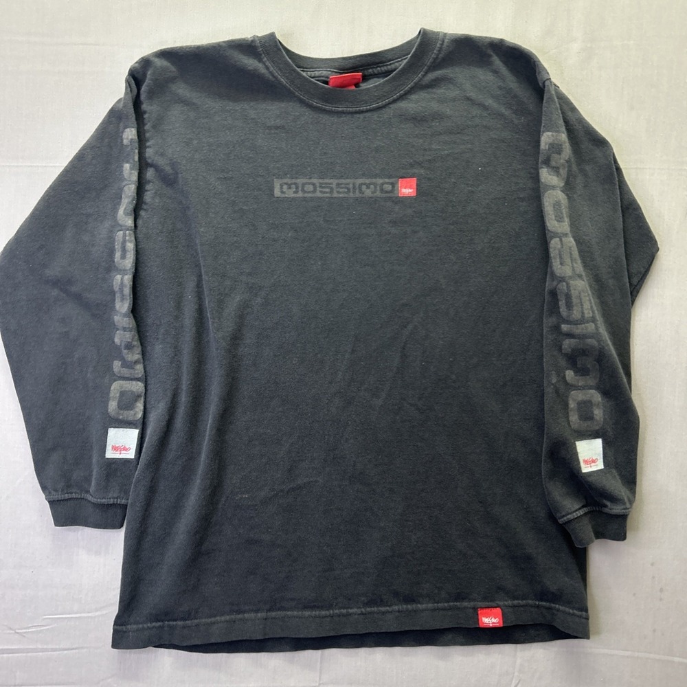 Vintage Y2K Mossimo Surf Long Sleeve T Shirt Large Sleeve Hit Black